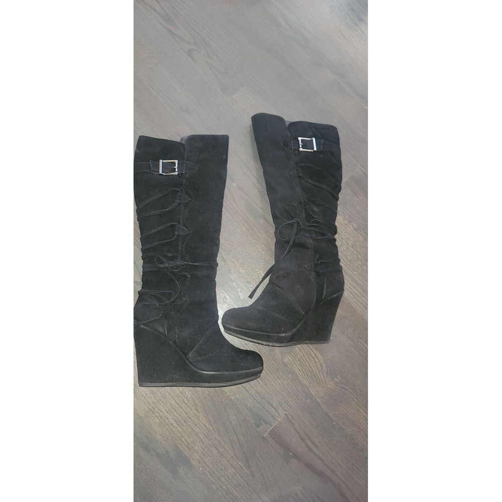 Dollhouse Black Suede  Knee Hight Boot Sz 7.5 Chandler